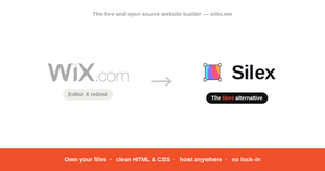 Wix Editor X (retired) and Silex, the free and open source website builder — the libre alternative